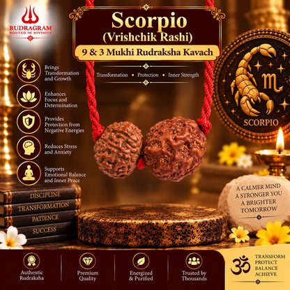 Scorpio Zodiac (Vrishchik Rashi) Rudraksha Kavach