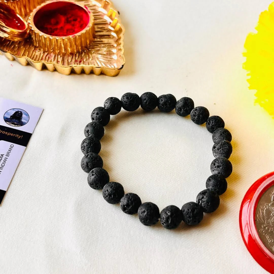 Natural Lava Stone Bracelet – Grounding, Strength & Positive Energy