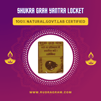 Shukra Grah Yantra Locket made from 100% natural materials and certified by the government lab