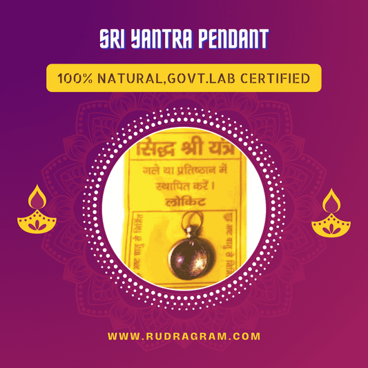 Sri Yantra Pendant made from 100% natural materials and certified by government lab