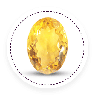 Yellow gemstone on a white background